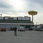 eric getting a veggie burger from denny's