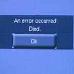 An error occurred Died. Hmm. I guess that's self-explanitory.